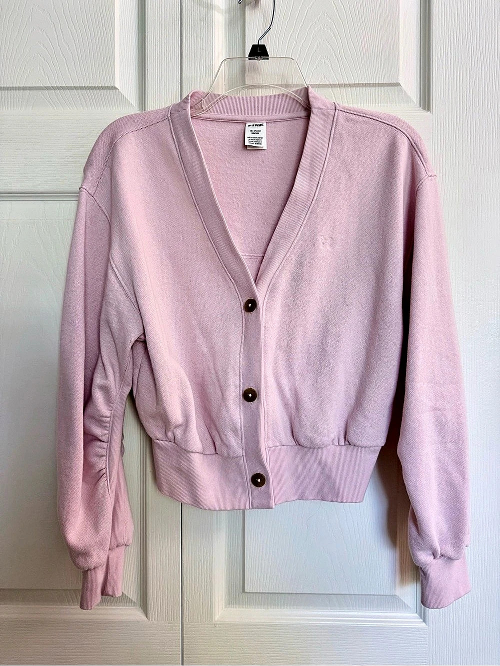 PINK Button-Front Cardigan Size XS Like New